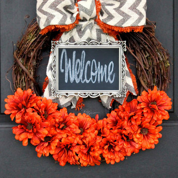 Fall Wreath - Pumpkin Chalkboard Wreath by Chalk it Up Decor