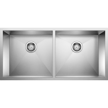 Blanco 516212 18"x37" Double Undermount Kitchen Sink, Stainless Steel