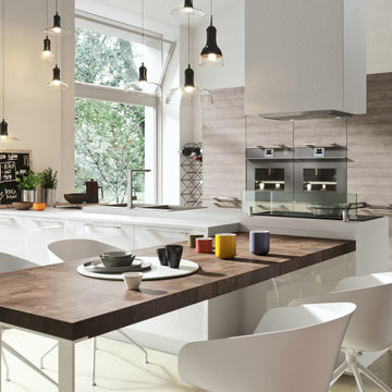 Captivating All-White Kitchen With Pop Of Color Schemes Collection By Darash