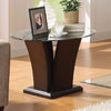 Homelegance Daisy Round Glass Top End Table, Espresso