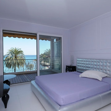 FRANCIA, CAP MARTIN, RESIDENCE SUL MARE, INTERNI, CAMERA DA LETTO
