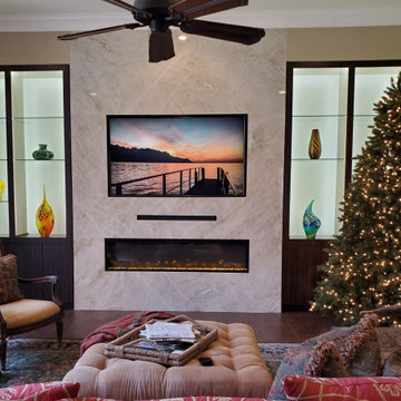 Custom Media and Fireplace Wall Display Cabinets
