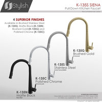 STYLISH Kitchen Sink Faucet Single Handle Pull Down Dual Mode Stainless Steel