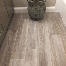 Transitional Hall Bath Remodel by John Romeo Construction