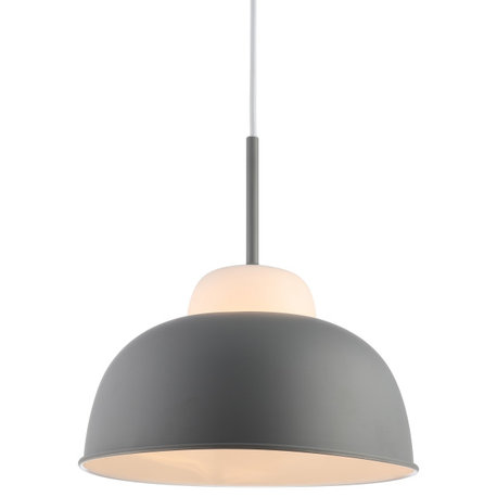 Simon 12" Adjustable Metal and Glass Led Pendant, Gray