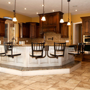 Kitchen Snack Bar Seating-METAL WITH WOOD SEATS