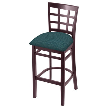 3130 25 Counter Stool with Dark Cherry Finish and Graph Tidal Seat