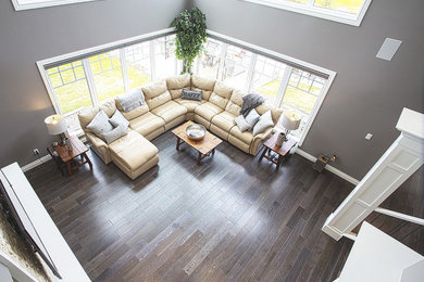 Mountain style living room photo in Calgary