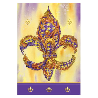Purple and Gold Fleur De Lis, Large - Flags And Flagpoles - by New and ...