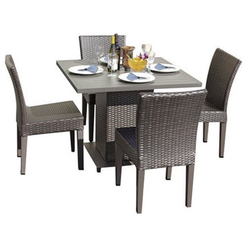 Barbados Square Dining Table with 4 Armless Chairs
