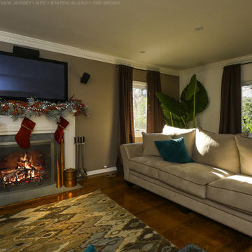 Stylish Livng Room with Holiday Decor and New Windows - Renewal by Andersen NJ /