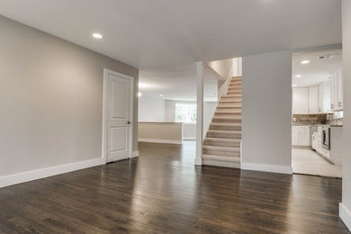 Example of a trendy living room design in Dallas