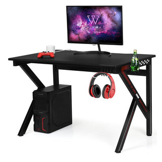 Costway 48'' K-shaped Gaming Desk Computer Table With Cup Holder