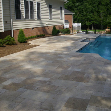Premium Select French Pattern Walnut Tumbled Travertine Pavers