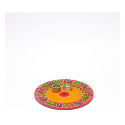Wood Clay Pooja Thali - Sculptures