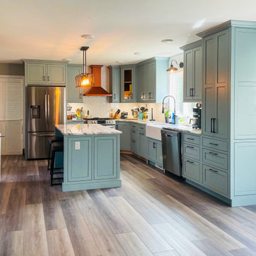 Tranquil Blue Inset Shaker Kitchen