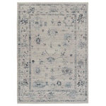Jaipur Living - Vibe by Jaipur Living Adelaide Floral Blue/ Gray Area Rug 5'X7'6" - Inspired by fine, handcrafted designs of Chobi rugs from Afghanistan, the Leila collection makes traditional beauty accessible. The Adelaide area rug features a distressed, floral design in cool tones of blue, gray, and cream. This polyester accent is durable and easy-to-clean, offering the perfect grounding accent to homes with pets or kids. This indoor rug works perfectly in high traffic areas such as living rooms, halls, entryways, and dining areas.