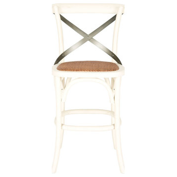 Liliana X Back Counterstool, Set of 2, Distressed Ivory