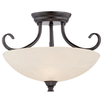 Oil Rubbed Bronze Kendall 2 Light Semi Flush Ceiling Fixtures