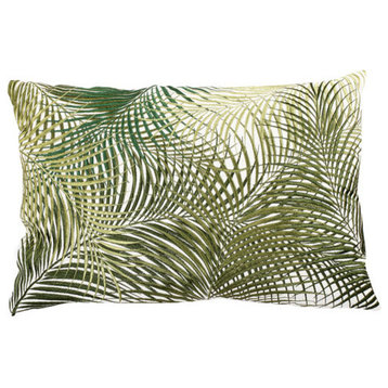 Palmetto Embroidered Pillow 14x20", Feather Fill