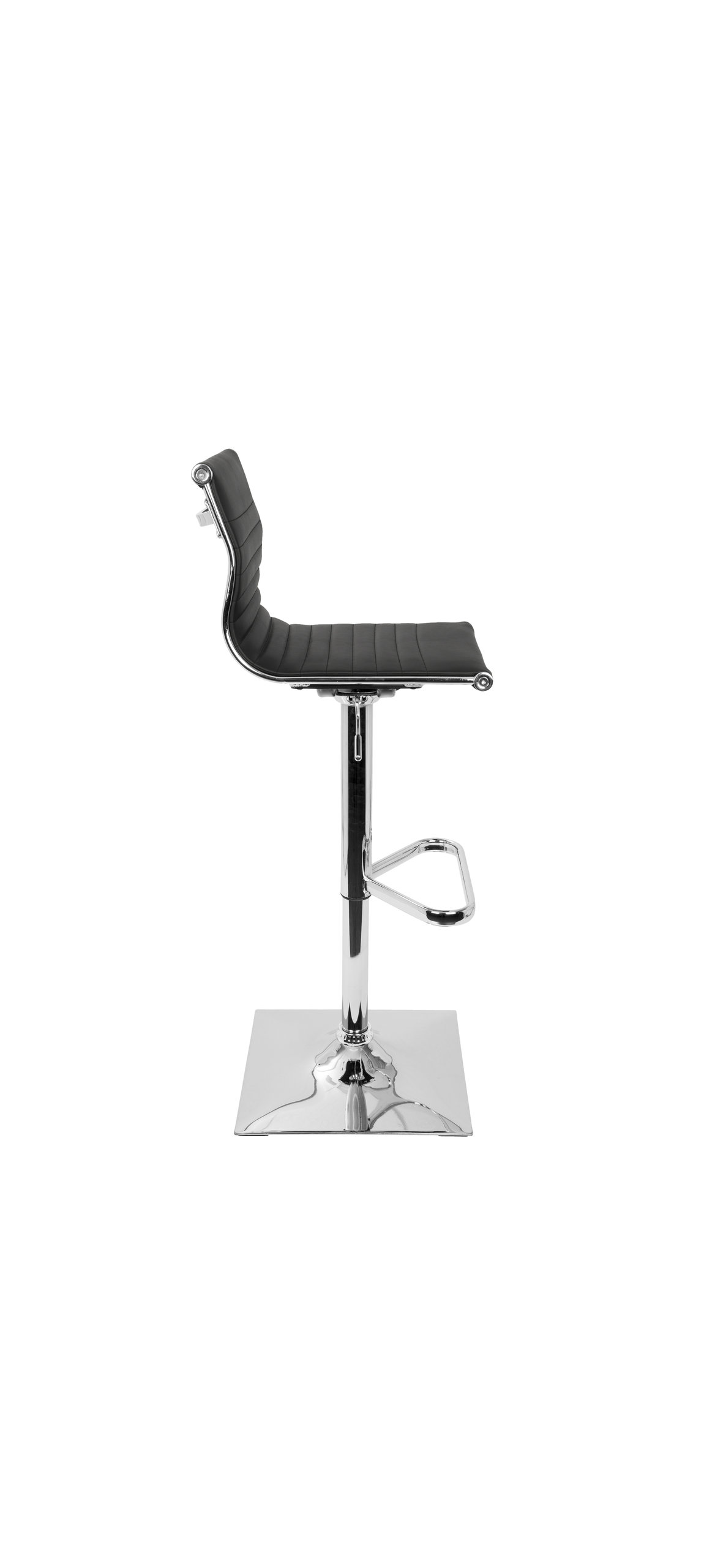 LumiSource Masters Adjustable Barstool With Swivel, Black PU Leather