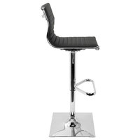 LumiSource Masters Adjustable Barstool With Swivel, Black PU Leather