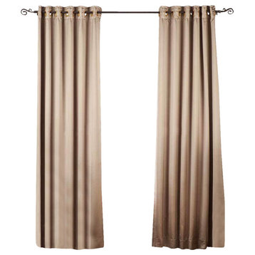 Lined-Brownish Gray Ring/Grommet Top 90% blackout Cafe Curtain/ -50WX24L-Piece