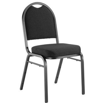 NPS 9200 Fabric Stack Chair, Ebony Black Seat/ Black Frame