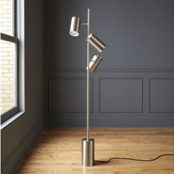 Trio Floor Lamp Brushed Nickel | CB2 - Floor Lamps