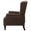Salome Oversized Tufted Fabric Push Back Recliner, Brown and Dark Brown
