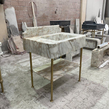 Calacatta Gold Marble Sink – Custom Luxury Stone Design