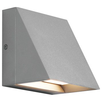 Pitch Single Outdoor Wall Sconce, Silver