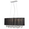 Beverly Dr. 6-Light Dual Mount with Flush & Hanging in Black Silk String