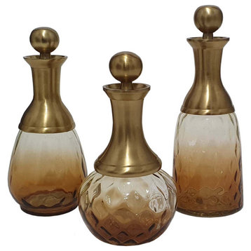 Lidded Decorative Jar or Canister, Gold
