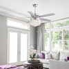 52in 5 Blades  Crystal Ceiling Fan in Chrome with  Remote Control