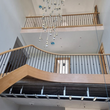 Open Tread Oak & Wrought Iron Stairs