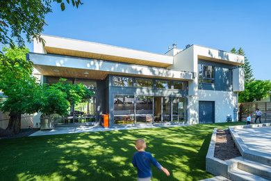 Example of a 1950s exterior home design in Calgary