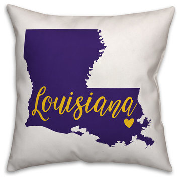Louisiana State Pride Baton Rouge Love Outdoor Throw Pillow