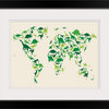 "World Map Dinosaurs, Green" Black Framed Art Print, 24"x20"x1"