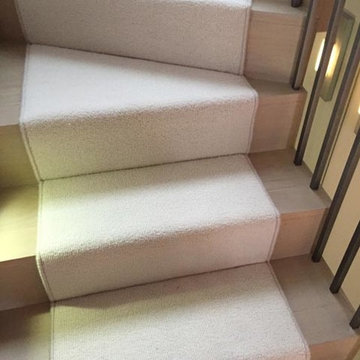 Installing White Carpet to Stairs as a Runner
