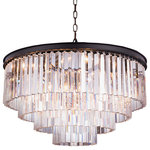 Gatsby Luminaires - Fringe 17-Light Chandelier, Gray Iron, Clear, Without LED Bulbs - Bring glamour to your home with this seventeen light stunning pendant chandelier from Glass Fringe collection. Industrial style frame yet delicate and modern glass fringe options this stunning ceiling light will surely update your decor