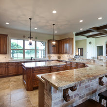 Island and cabinets