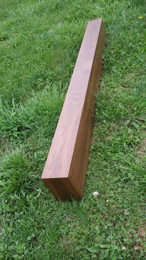Walnut mantel with clear finish