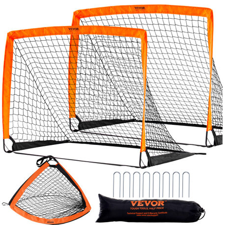 VEVOR 4x3ft Portable Soccer Goal Pop Up Kids Soccer Net Backyard Training 2 Pack