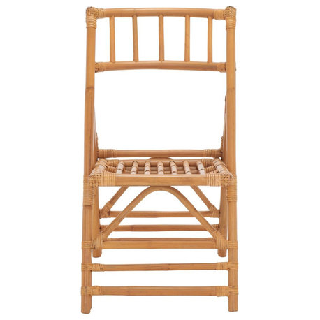 Safavieh Maja Rattan Folding Accent Chair, Honey