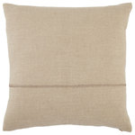 Jaipur Living - Jaipur Living Ortiz Solid Throw Pillow, Light Gray, Polyester Fill - Sophisticated simplicity defines the texturally inspiring Taiga collection. Crafted of soft linen, the Ortiz pillow boasts a solid greige colorway. Embroidered details in a tonal hue offer subtle texture to this plush accent.