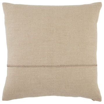Jaipur Living Ortiz Solid Throw Pillow, Light Gray, Polyester Fill