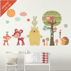 Vinilo infantil de tela animales amigos del bosque - Kids Wall Decor