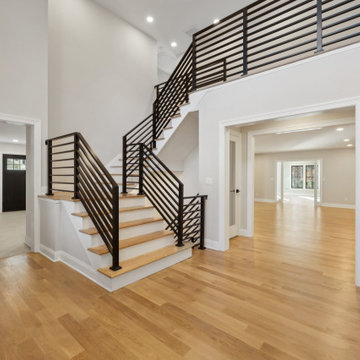 Modern Staircase & Two Story Foyer | Second Floor Addition Wyckoff NJ