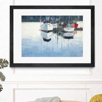 Giant Art 36x24 Dock Tight Matted and Framed in Pink